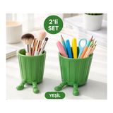 Muray Tekno 2’li Set Sevimli Hareketli Ayaklı Dekoratif Organizer – Masaüstü Saklama Kutusu - 2 Adet - Fıstık Yeşili