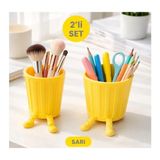 Muray Tekno 2’li Set Sevimli Hareketli Ayaklı Dekoratif Organizer – Masaüstü Saklama Kutusu - 2 Adet - Sarı