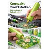 Muray Tekno USB Mini Drill Matkap Seti – 7 Parça Mandren Seti+ 3 Adet Mikro Matkap Ucu – Hassas Delme & Dıy - Fıstık Yeşili
