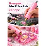 Muray Tekno USB Mini Drill Matkap Seti – 7 Parça Mandren Seti+ 3 Adet Mikro Matkap Ucu – Hassas Delme & Dıy - Pembe