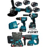 Murcell Şarjlı 4'lü Set Darbeli Matkap Torklu Somun Sıkma Spiral ve Hilti 4 Bataryalı