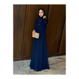 Mürdüm butik Şifon Detaylı Bahar Elbise-Lacivert