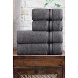 Mürdüm Home 4'lü Banyo Havlu Seti Hamam Takımı 100% Pamuk - 50 x 85 cm - Antrasit