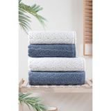 Mürdüm Home 4'lü Banyo Havlu Seti Hamam Takımı 100% Pamuk - 50 x 90 cm - Beyaz