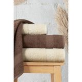 Mürdüm Home Dora 4'lü Banyo Havlu Seti | Hamam Takımı (2 Adet 70X140, 2 Adet 50X90) | 100% Pamuk Havlu - 70 x 140 cm - Kahverengi