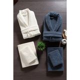 Mürdüm Home Hira 6 Parça Aile Bornoz Takımı - %100 Pamuk, Lüks, Jakarlı Bornoz Seti, Hediyelik, Çeyizlik