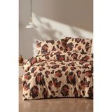 Mürdüm Home Leopar Desenli %100 Pamuklu Çarşaflı Çift Kişilik Nevresim Takımı - Kahverengi - 240 x 260 cm