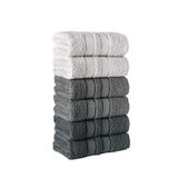 Mürdüm Home Lia Üç Renkli El-Yüz Havlusu,6'lı Paket, 6 Parça 50x85, Yumuşak ve Emici, Premium Kalite Günlük Kullanıma Uygun %100 Pamuk Havlu(Beyaz-Gri-Siyah)