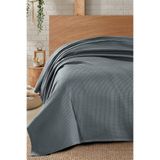 Mürdüm Home Waffle Dokuma Çift Kişilik Pike Örtü | Premium Yatak Örtüsü | Yazlık Pike | 200x230 cm