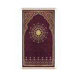 Mürdüm Mandala Desen Kabartmalı Özel Dokuma Seccade