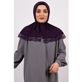Mürdüm Pratik Hazır Geçmeli Tesettür Eşarp Viskon Kumaş Çıtçıtlı Dantelli 2105_07