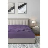 Mürdüm Renk 180X200 Cm Lastikli Fitted Penye Çarşaf