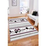 Mürdüm Zigzag Kaymaz Tabanlı Makinede Yıkanabilir Halı RT05