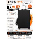 Muric Home Valiz Kılıfı Bavul Koruyucu - 0 - Siyah - kabin boy