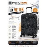 Muric Home Valiz Kılıfı Bavul Koruyucu - 000-Siyah - kabin boy