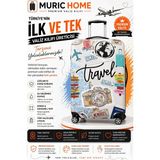 Muric Home Valiz Kılıfı Bavul Koruyucu - Çok Renkli - Büyük Boy