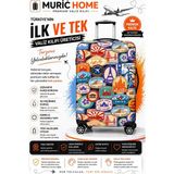 Muric Home Valiz Kılıfı Bavul Koruyucu - Çok Renkli - orta boy