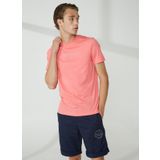 Murphy & Nye EMBOSS Bisiklet Yaka Düz Pembe Erkek T-Shirt