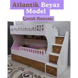 Mürsel Mobilya, Atlantik Beyaz Model Çocuk Ranzası - 90 x 190 cm