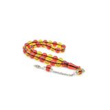 Murty99 Enes Abdo Yapımı Küre Kesim Sarı Kırmızı Katalin Tesbih