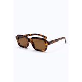 Murvik Kahverengi Leopar Desenli Kemik Çerçeve Unisex UV400 Vintage Retro Güneş Gözlüğü