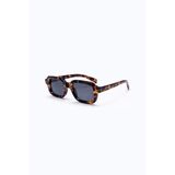 Murvik Siyah Cam Leopar Desenli Retro Kare Kemik Çerçeve Unisex UV400 Vintage Retro Güneş Gözlüğü