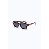 Murvik Siyah Cam Leopar Desenli Retro Kare Kemik Çerçeve Unisex UV400 Vintage Retro Güneş Gözlüğü