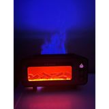 Mus10 Retro Şömine Görünüm Buhar Makinesi Nemlendirici 7 Renkli LED Aroma Terapi Difüzör 200 ml 11X21CM - Siyah
