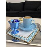 MUS3D | Estetik Fiyonk Detaylı Lokum Sunum Kasesi - Dekoratif Ikramlık | 1 Adet | Plastik | 10 cm - Beyaz - Mavi - Sarı - Yeşil - Eflatun - Mor - Turuncu - Nar Çiçeği - Fuşya - Gold - parlak mavi