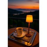 MUS3D Mini Lambader Pilli LED Masa Şamdanı Şık Görünüm ve Krem Renk ile Dekoratif Ambiyans - Krem - Beyaz - Kahverengi
