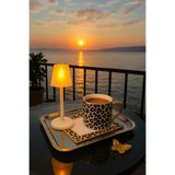 Mus3D Modern Mini Lambader Şeklinde Pilli LED Mumluk – 3D Yazıcı Özel Tasarım (19 CM)
