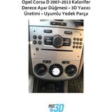 MUS3D Opel Corsa D 2007–2013 Kalorifer Derece Ayar Düğmesi – 3D Yazıcı Üretimi – Uyumlu Yedek Parça - Siyah - Beyaz