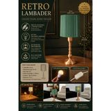 MUS3D Retro Lambader Masa Lambası – Pla+ 3D Baskı Dekoratif Abajur – E27 Duy – LED Ampul Hediyeli – 38 cm