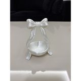 Mus3D Şık Sunum Fiyonklu Lokumluk ve Çikolatalık - (1 Adet) 10 Renk Seçeneğiyle (Boyut 10 Cm) - (No Color) - beyaz