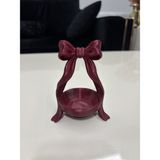 Mus3D Şık Sunum Fiyonklu Lokumluk ve Çikolatalık - (1 Adet) 10 Renk Seçeneğiyle (Boyut 10 Cm) - (No Color) - bordo