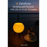 Mus3D ✨ ZenAura 3D Dekoratif Mumluk – Pilli LED ile Sıcak Atmosfer