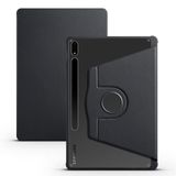 Musal Galaxy Tab S7 FE LTE T737-T736-T733-T730 Kılıf Termik Kalem Bölmeli Dönebilen Standlı Siyah Kılıf