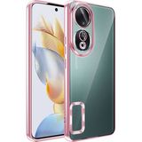 Musal Huawei Honor 90 Kılıf Köşeleri Renkli Şeffaf Kamera Korumalı Silikon Luxury Kapak - Rose Gold
