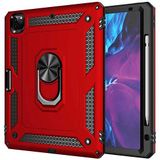 Musal Ipad Pro İle Uyumlu 2020/21/22 12.9 4. Nesil 5.nesil Yüzüklü Standlı Armor Zırh Vega Ultra Koruma, Kırmızı