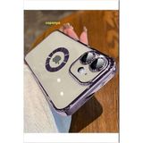 Musal Iphone 11 İle Uyumlu Kılıf Köşeleri Renkli Şeffaf Kamera Korumalı Silikon Luxury Kapak, Koyu Mor
