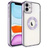 Musal Iphone 11 İle Uyumlu Kılıf Köşeleri Renkli Şeffaf Kamera Korumalı Silikon Luxury Kapak, Lila
