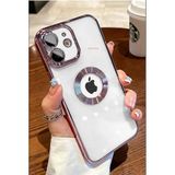 Musal Iphone 11 İle Uyumlu Kılıf Köşeleri Renkli Şeffaf Kamera Korumalı Silikon Luxury Kapak, Rose