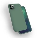 Musal Iphone 11 Pro Max İle Uyumlu Kılıf Kadife İç Yüzey Wireless Destekli Silk Silikon, Koyu Yeşil