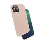 Musal Iphone 12 İle Uyumlu Mini Kılıf Kadife İç Yüzey Wireless Destekli Silk Silikon, Pembe Açık