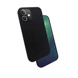 Musal Iphone 12 İle Uyumlu Mini Kılıf Kadife İç Yüzey Wireless Destekli Silk Silikon, Siyah