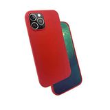 Musal Iphone 12 Pro Max İle Uyumlu Kılıf Kadife İç Yüzey Wireless Destekli Silk Silikon, Kırmızı