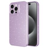 Musal iPhone 15 Pro Max Kılıf Kamera Korumalı Simli Parıltılı Lüks Silikon (LILA)