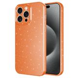 Musal iPhone 15 Pro Max Kılıf Kamera Korumalı Simli Parıltılı Lüks Silikon (TURUNCU)