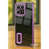 Musal Xiaomi 14T Pro Kılıf Köşeleri Renkli Şeffaf Kamera Korumalı Silikon Luxury Kapak - Lila