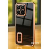 Musal Xiaomi 14T Pro Kılıf Köşeleri Renkli Şeffaf Kamera Korumalı Silikon Luxury Kapak - Rose Gold